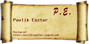 Pavlik Eszter névjegykártya